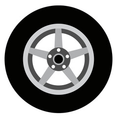 Obraz premium Car Wheel and Tire Illustration