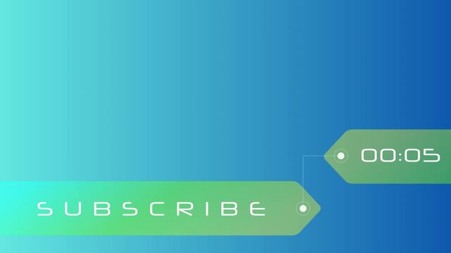 A stylish blue gradient lower-third animation with a "Subscribe" button and a time counter. Ideal for enhancing video content and encouraging viewer interaction.