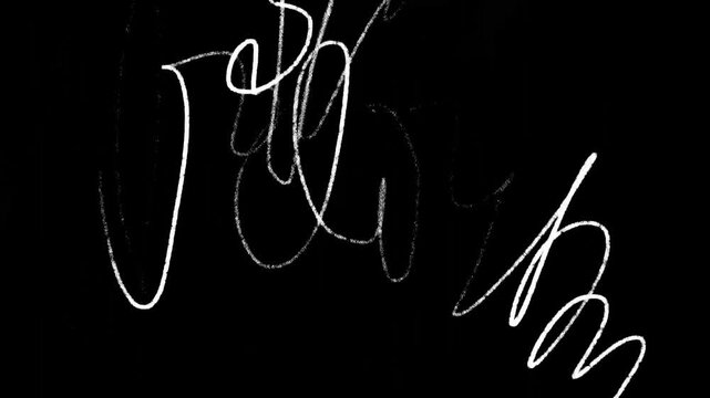 Hand-drawn chaotic scratches and scribbles animation set. White on black overlay, seamless loop or single clip. Perfect video overlay, transition, or grunge effect for editors and motion designers.