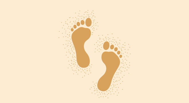 Human Footprints on the Ground Surface.