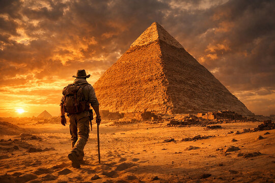 Great Pyramid of Giza &mdash; Egypt, Desert traveler view