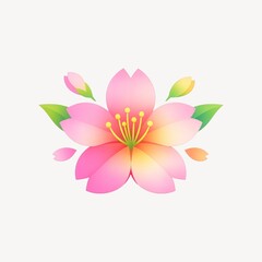 Naklejka premium Vibrant cherry blossom illustration