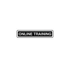 Black and white online training text on white background