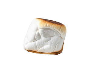 Obraz premium Roasted Marshmallow: A close-up shot of a perfectly toasted marshmallow, its exterior golden brown and slightly charred, revealing a soft, fluffy interior.