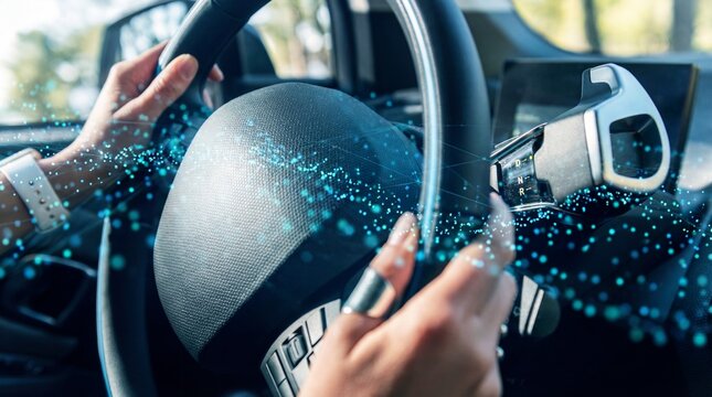 Attentive driver controlling connected car with AI navigation