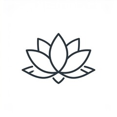 Minimalist lotus flower line art illustration for meditation and wellness design