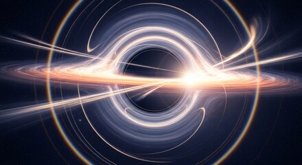 Obraz premium Abstract Black Hole Gravitational Visualization