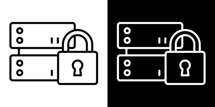 Secure Server White Icon Set Design