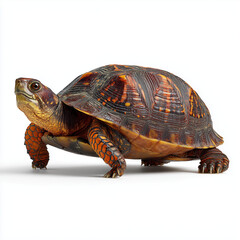Obraz premium Turtle slowly walking 3 – made with generative AI - white background - PNG