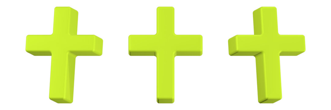 cross Christ icon 3d render yellow color