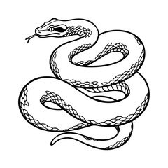 Dibujo sencillo con líneas de una serpiente sacando la lengua  © teracreonte