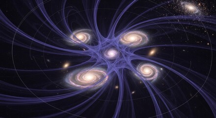Obraz premium Cosmic Galaxy Swirls Intertwined in Space