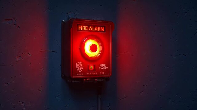 Fire alarm device on textured wall