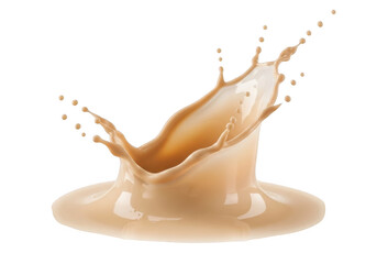 Brown liquid splash isolated on transparent background