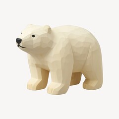 Wooden polar bear figurine illustration.