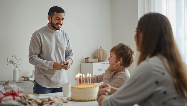 中東男性30代が離婚後も子の誕生日に協力し笑顔で集う家