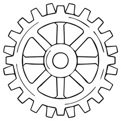Obraz premium Black and White Gear Cog Illustration