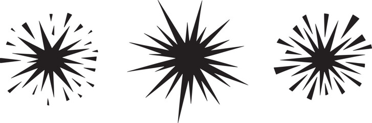 Obraz premium Explosive starburst shapes, graphic elements for impact and action