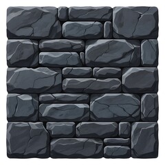 Fototapeta premium Natural Andesite Stone Block Wall Background Hyper Realistic Vector Illustration