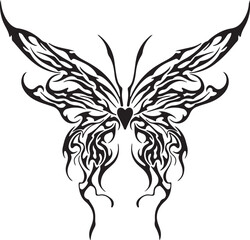 Cybersigilism tribal butterfly tattoo design