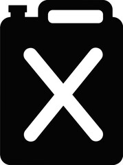 Obraz premium Black jerrycan icon illustration for fuel and gasoline storage