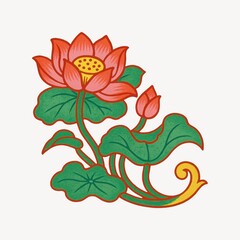 Fototapeta premium Vibrant lotus flower illustration