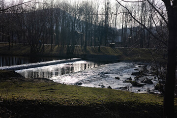 rzeka, wodospad, woda, przyroda, góry, las, kamienie, strumyk, wisła, natura, krajobraz © Estera