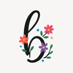Floral letter design illustration.