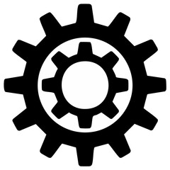 Obraz premium Simple black gears and cogs icon vector illustration for settings technology and industry
