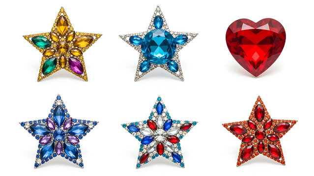 Colorful star and heart jewelry set