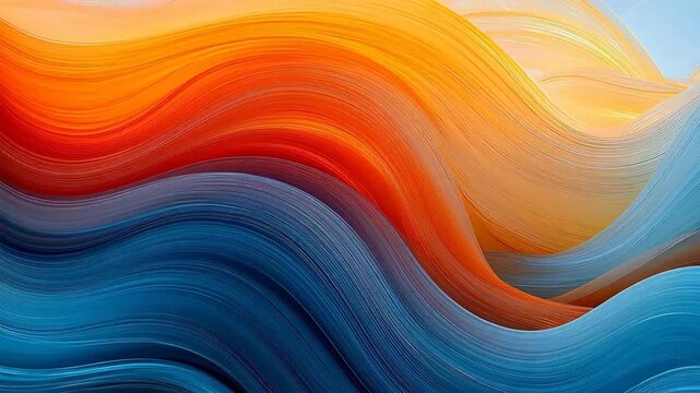 Digital orange blue gradient layered wave abstract background