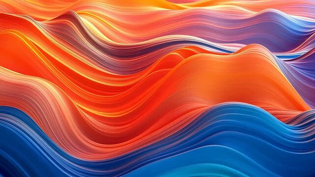 Digital orange blue gradient layered wave abstract background