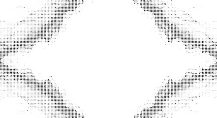 Fototapeta premium Professional curved border halftone design concept with black dots texture and organic corner vignettes for modern digital presentation layouts.