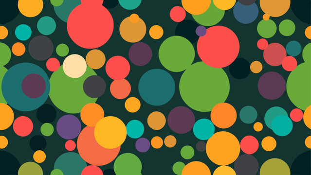 Playful polka dot explosion with soft pastel tones creating a happy and lighthearted visual mood