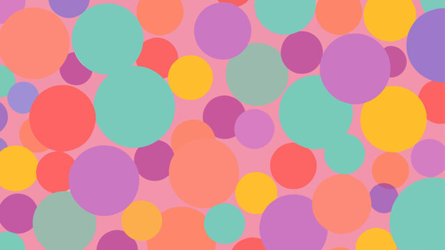 Bright overlapping dots dancing together in a cheerful pattern of endless fun and creativity