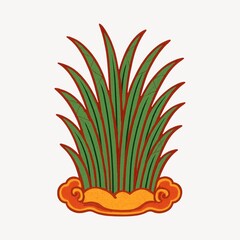 Fototapeta premium Vibrant decorative grass illustration.