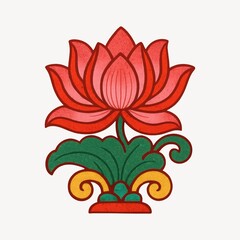 Fototapeta premium Vibrant lotus floral design