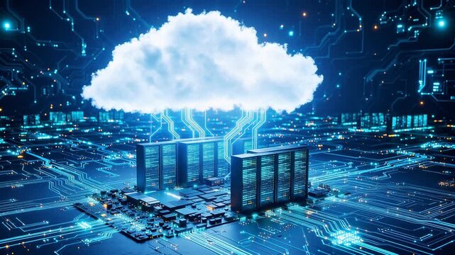 Cloud computing servers on circuit board