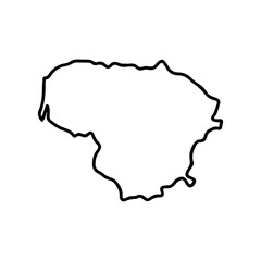 Lithuania map on a white background