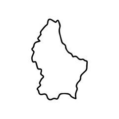 Luxembourg country map Symbol mark in filled style