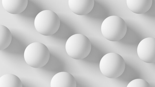 White spheres. 3d illustration.