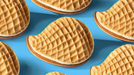 vanilla wafers on a blue background