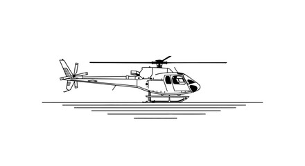 Line Art Helicopter Illustration