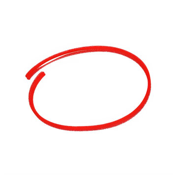 A red circle with a brush stroke isolated on transparent background