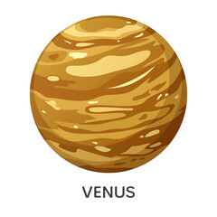 Venus planet vector illustration. Solar system space object © Julia Bilevych