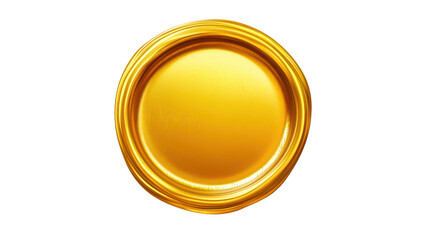 A shiny gold circle on a transparent background for design use
