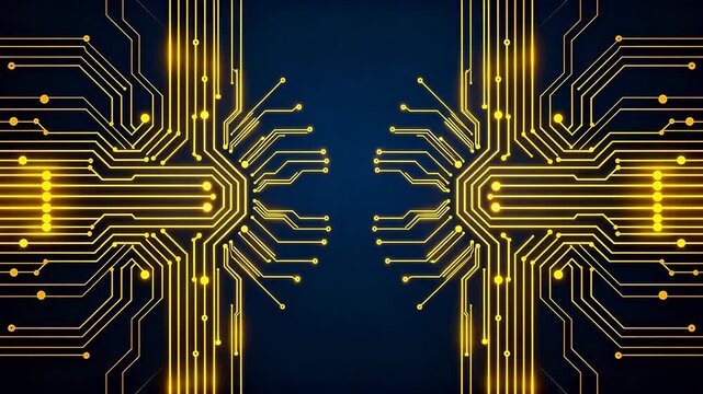Circuit board design with glowing lines