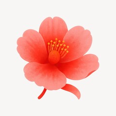 Fototapeta premium Vibrant red flower illustration