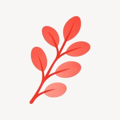Fototapeta premium Minimalist red leaf illustration.