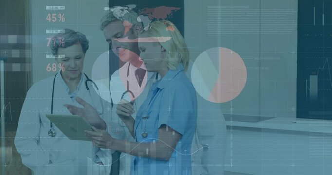 Animation of data processing over diverse group of doctors